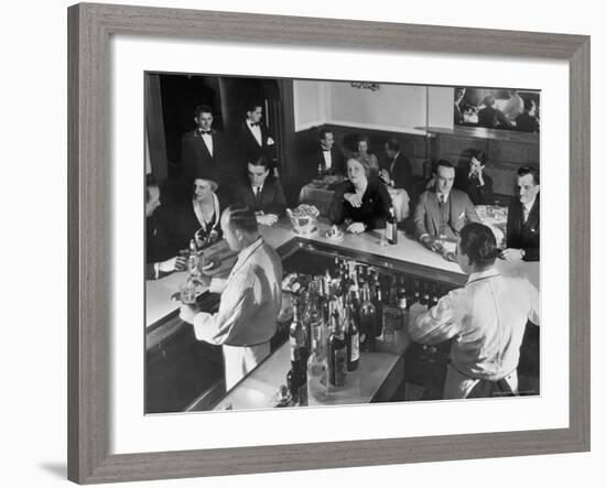 Patrons Enjoying the Ambiance at This Popular Speakeasy, a Haven For Drinkers During Prohibition-Margaret Bourke-White-Framed Photographic Print