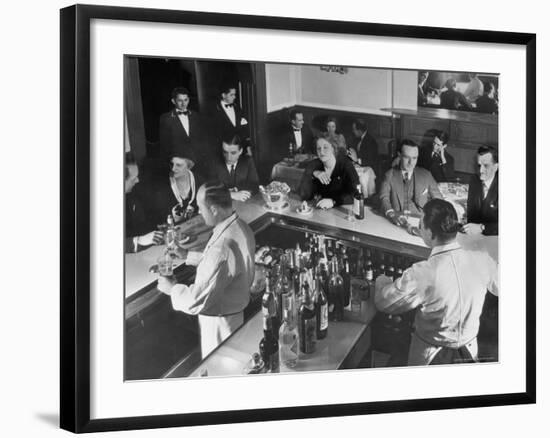 Patrons Enjoying the Ambiance at This Popular Speakeasy, a Haven For Drinkers During Prohibition-Margaret Bourke-White-Framed Photographic Print