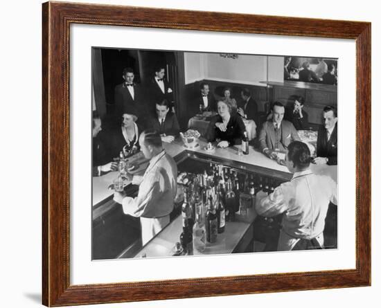 Patrons Enjoying the Ambiance at This Popular Speakeasy, a Haven For Drinkers During Prohibition-Margaret Bourke-White-Framed Photographic Print