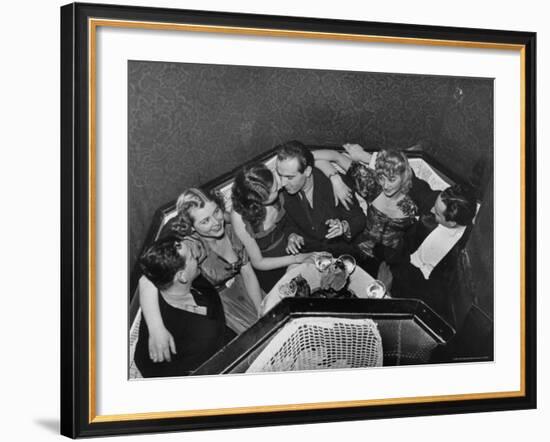 Patrons in Budapest Nightclub "Arizona"-William Vandivert-Framed Photographic Print