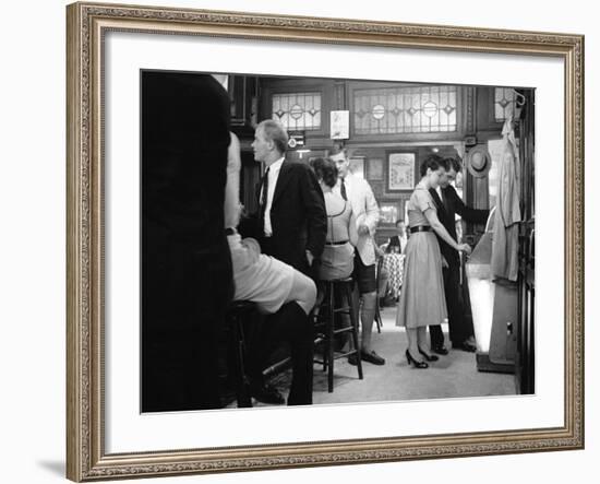 Patrons Inside a Manhattan Bar Called P.J. Clark's Saloon Include Men Wearing Shorts, a New Fad-Alfred Eisenstaedt-Framed Photographic Print