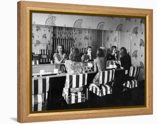 Patrons Touching Up Makeup Powder Room of the Stork Club-Alfred Eisenstaedt-Framed Premier Image Canvas