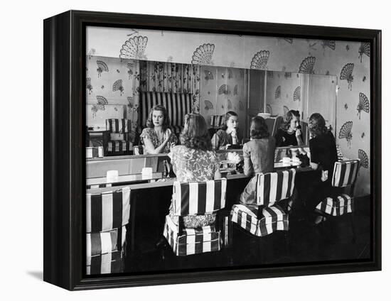 Patrons Touching Up Makeup Powder Room of the Stork Club-Alfred Eisenstaedt-Framed Premier Image Canvas