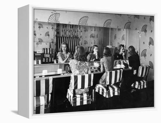 Patrons Touching Up Makeup Powder Room of the Stork Club-Alfred Eisenstaedt-Framed Premier Image Canvas