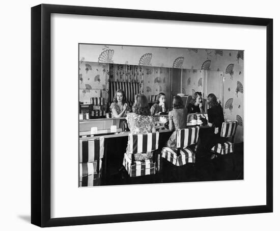 Patrons Touching Up Makeup Powder Room of the Stork Club-Alfred Eisenstaedt-Framed Premium Photographic Print