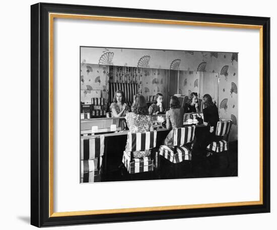 Patrons Touching Up Makeup Powder Room of the Stork Club-Alfred Eisenstaedt-Framed Premium Photographic Print