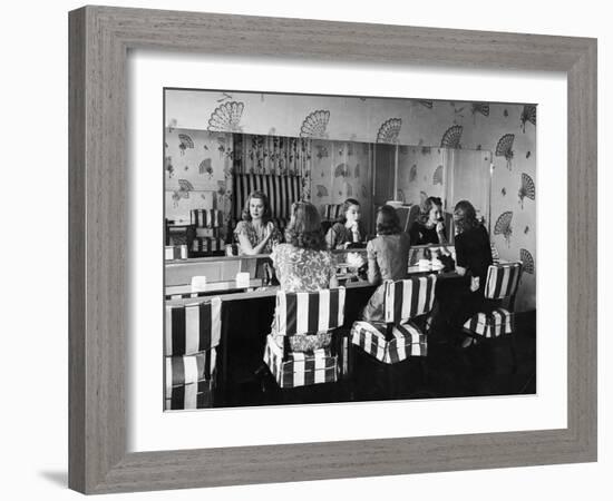 Patrons Touching Up Makeup Powder Room of the Stork Club-Alfred Eisenstaedt-Framed Photographic Print