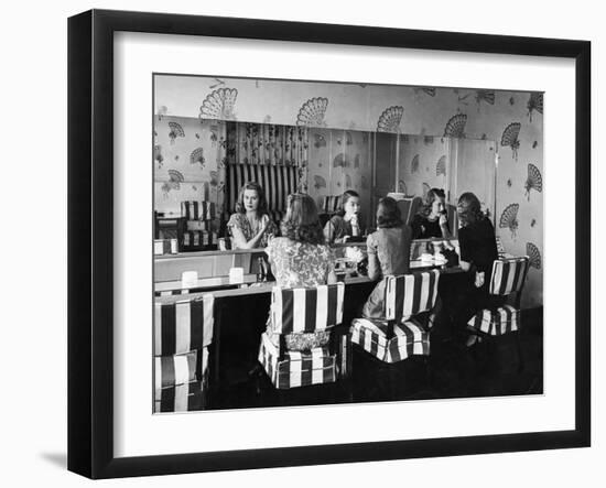 Patrons Touching Up Makeup Powder Room of the Stork Club-Alfred Eisenstaedt-Framed Photographic Print