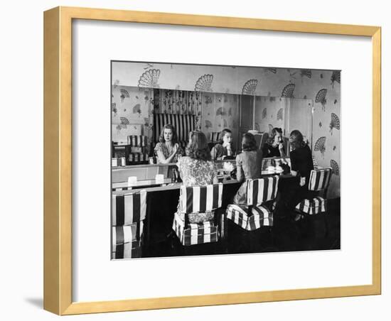 Patrons Touching Up Makeup Powder Room of the Stork Club-Alfred Eisenstaedt-Framed Photographic Print