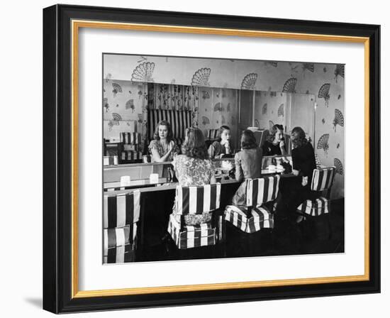 Patrons Touching Up Makeup Powder Room of the Stork Club-Alfred Eisenstaedt-Framed Photographic Print