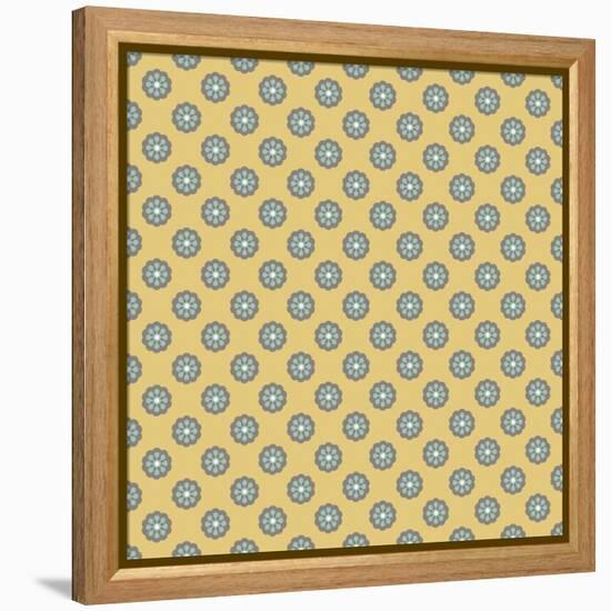 Pattern Blue Rosettes on Mocca-Effie Zafiropoulou-Framed Premier Image Canvas