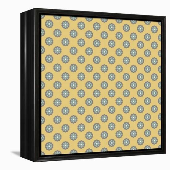 Pattern Blue Rosettes on Mocca-Effie Zafiropoulou-Framed Premier Image Canvas