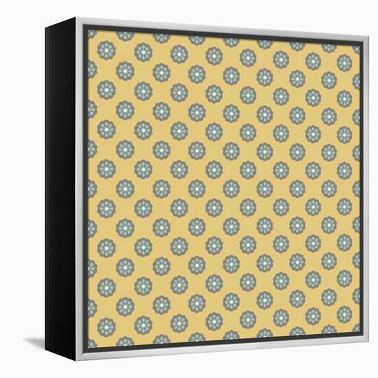 Pattern Blue Rosettes on Mocca-Effie Zafiropoulou-Framed Premier Image Canvas