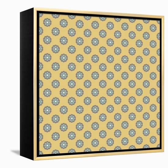 Pattern Blue Rosettes on Mocca-Effie Zafiropoulou-Framed Premier Image Canvas