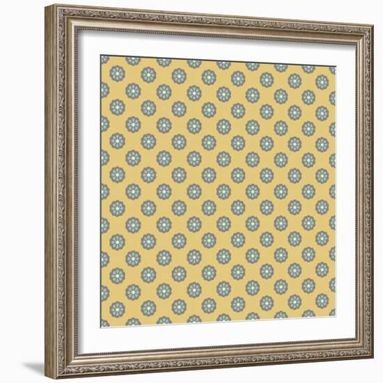 Pattern Blue Rosettes on Mocca-Effie Zafiropoulou-Framed Giclee Print