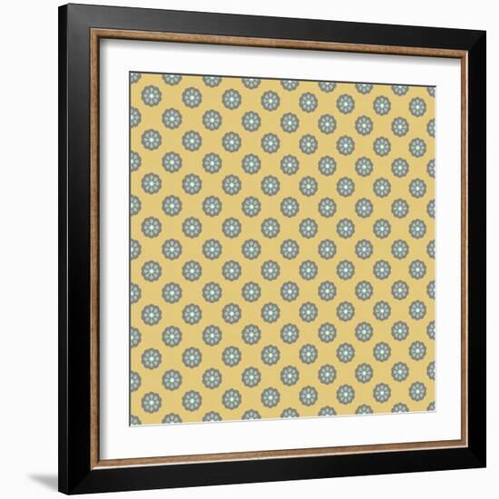 Pattern Blue Rosettes on Mocca-Effie Zafiropoulou-Framed Giclee Print