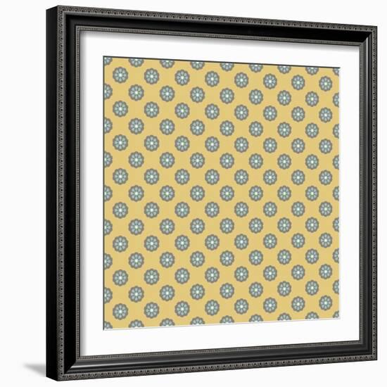 Pattern Blue Rosettes on Mocca-Effie Zafiropoulou-Framed Giclee Print