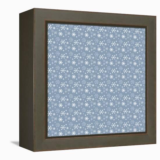 Pattern Blue Snowflakes-Effie Zafiropoulou-Framed Premier Image Canvas