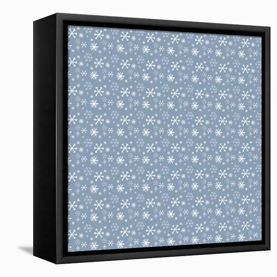 Pattern Blue Snowflakes-Effie Zafiropoulou-Framed Premier Image Canvas