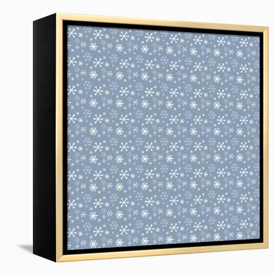 Pattern Blue Snowflakes-Effie Zafiropoulou-Framed Premier Image Canvas