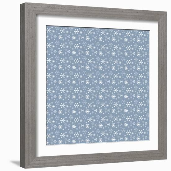 Pattern Blue Snowflakes-Effie Zafiropoulou-Framed Giclee Print