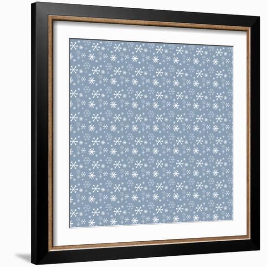 Pattern Blue Snowflakes-Effie Zafiropoulou-Framed Giclee Print