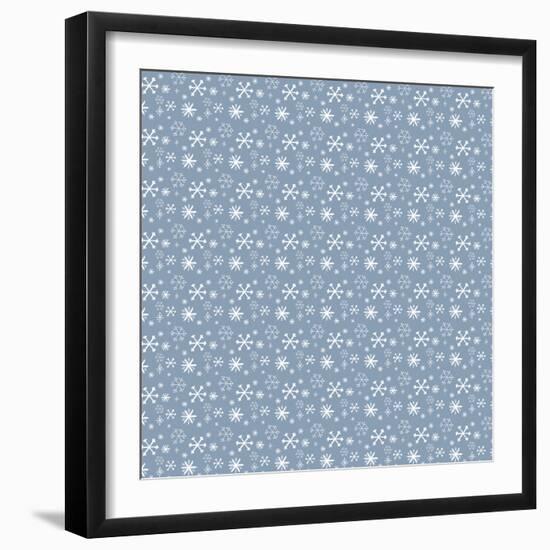 Pattern Blue Snowflakes-Effie Zafiropoulou-Framed Giclee Print