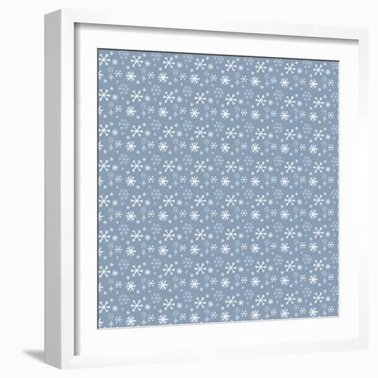 Pattern Blue Snowflakes-Effie Zafiropoulou-Framed Giclee Print