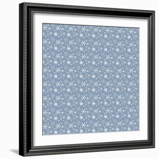 Pattern Blue Snowflakes-Effie Zafiropoulou-Framed Giclee Print