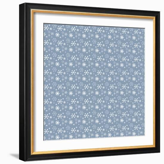 Pattern Blue Snowflakes-Effie Zafiropoulou-Framed Giclee Print