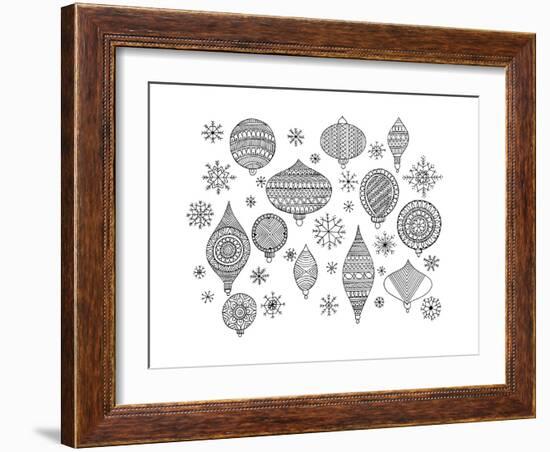 Pattern Christmas Ornaments-Neeti Goswami-Framed Art Print