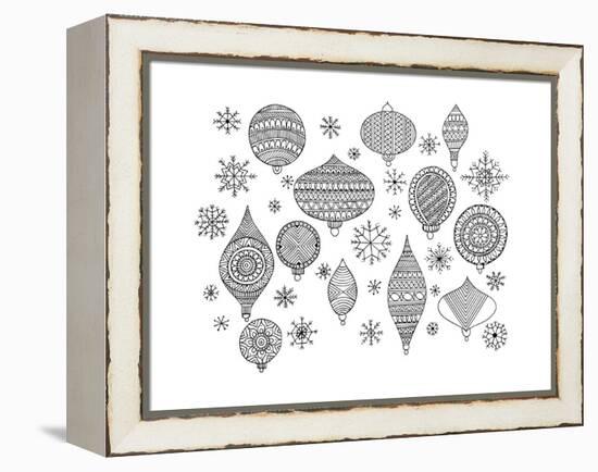 Pattern Christmas Ornaments-Neeti Goswami-Framed Stretched Canvas