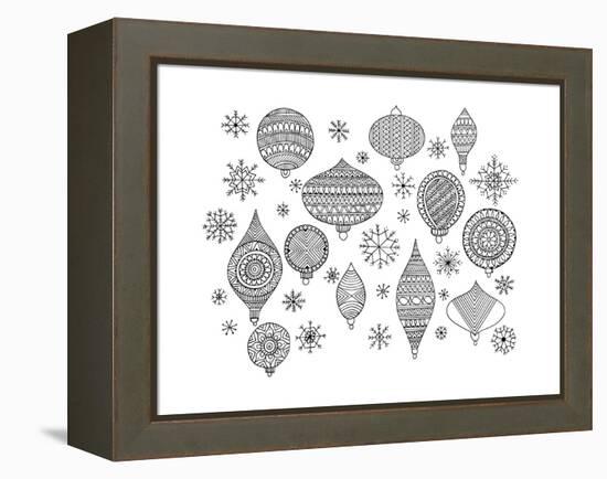 Pattern Christmas Ornaments-Neeti Goswami-Framed Stretched Canvas