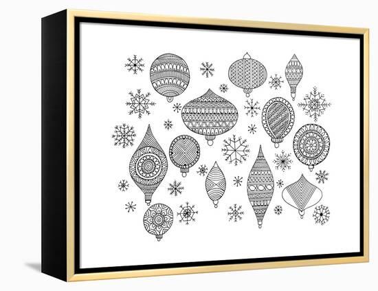 Pattern Christmas Ornaments-Neeti Goswami-Framed Stretched Canvas