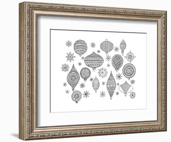 Pattern Christmas Ornaments-Neeti Goswami-Framed Art Print