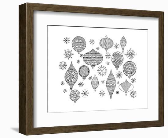 Pattern Christmas Ornaments-Neeti Goswami-Framed Art Print