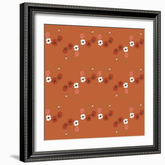 Pattern Coquelicot Corail-Anne Cote-Framed Giclee Print