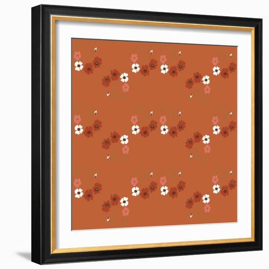 Pattern Coquelicot Corail-Anne Cote-Framed Giclee Print