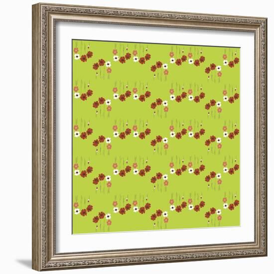 Pattern Coquelicot Lime-Anne Cote-Framed Giclee Print