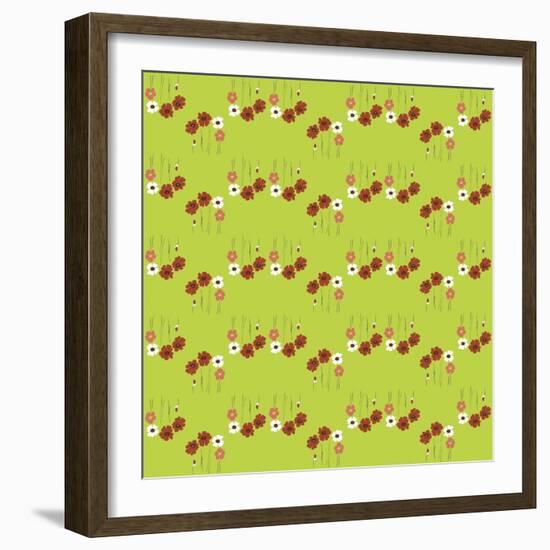 Pattern Coquelicot Lime-Anne Cote-Framed Giclee Print