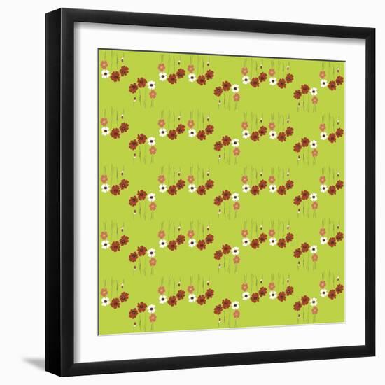 Pattern Coquelicot Lime-Anne Cote-Framed Giclee Print