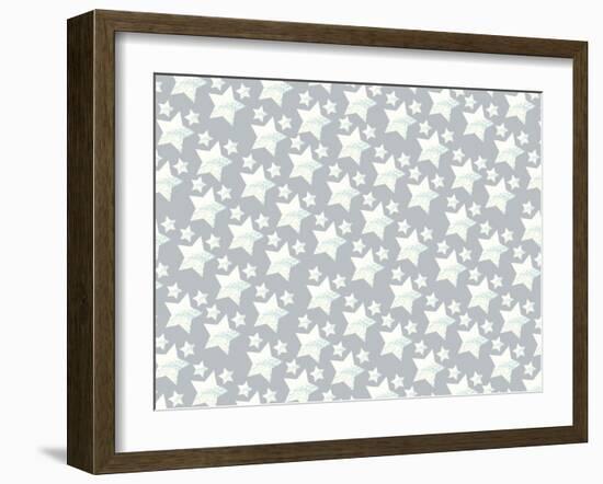 Pattern E?toiles Silver-Anne Cote-Framed Giclee Print