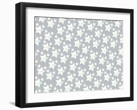 Pattern E?toiles Silver-Anne Cote-Framed Giclee Print