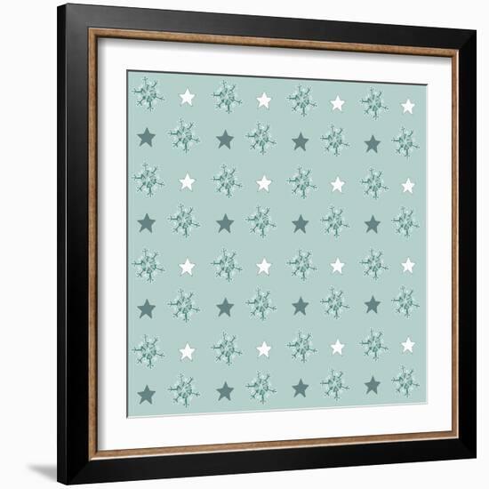 Pattern Flakes&Stars-Effie Zafiropoulou-Framed Giclee Print