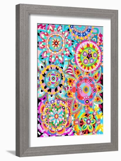Pattern Flowers 1-Miguel Balb?s-Framed Giclee Print