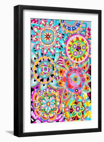 Pattern Flowers 1-Miguel Balb?s-Framed Giclee Print