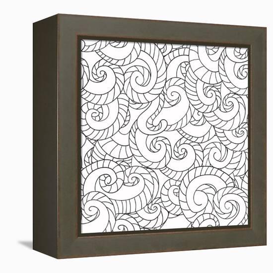 Pattern from Waves-null-Framed Stretched Canvas