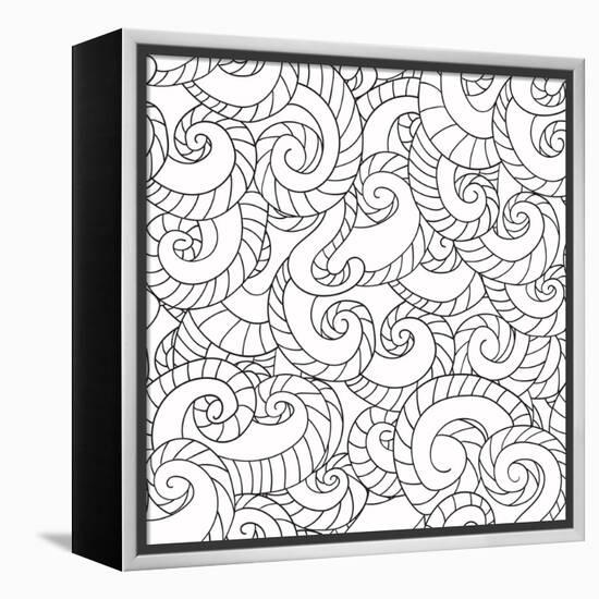 Pattern from Waves-null-Framed Stretched Canvas