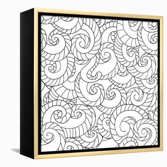 Pattern from Waves-null-Framed Stretched Canvas