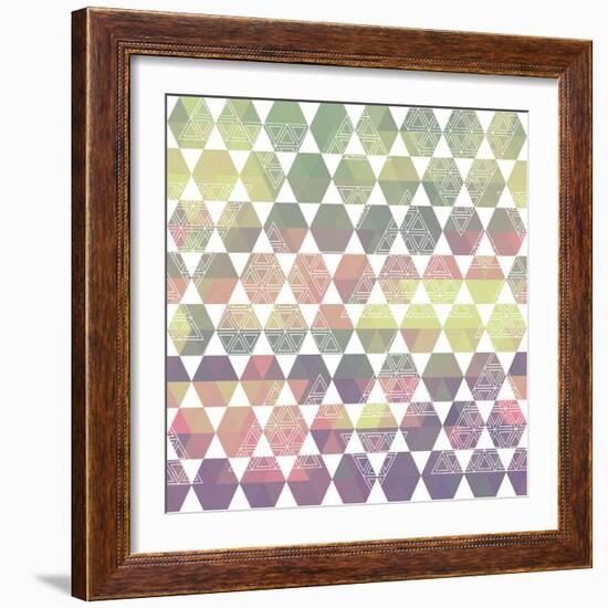 Pattern Geometric with Triangle and Hexagon-Little_cuckoo-Framed Art Print